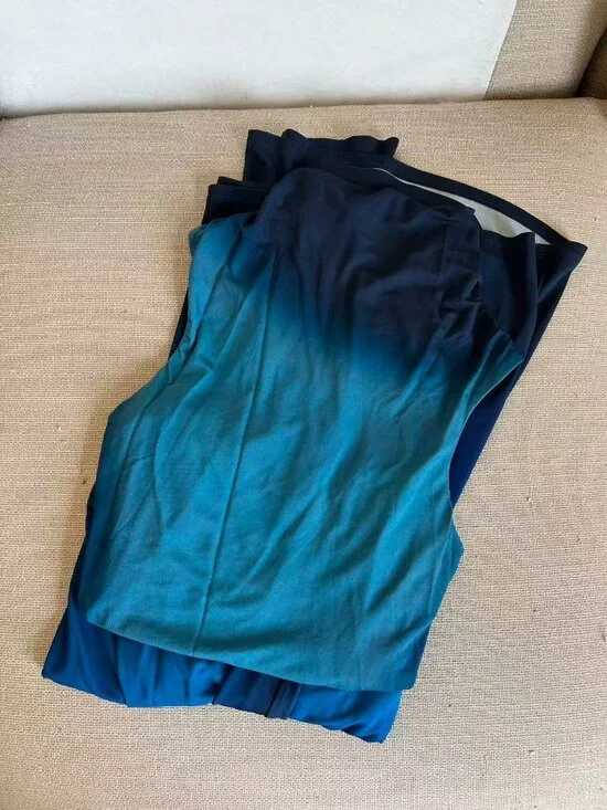 ✨ SALE  EUC SIMKHAI Aldina Jersey Midi Dress Teal Blue Ombre Cocktail Party - Picture 4 of 8